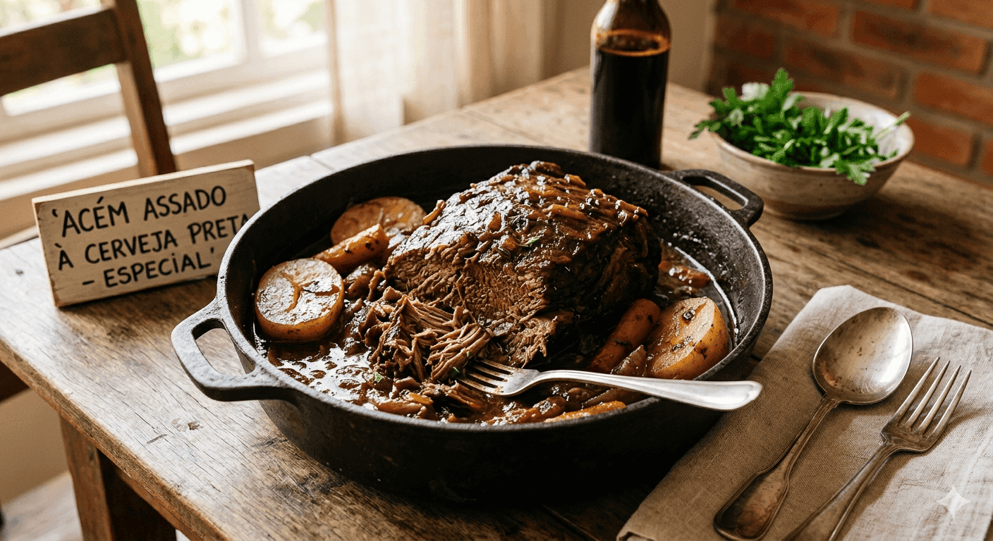 Acém Assado à Cerveja Preta