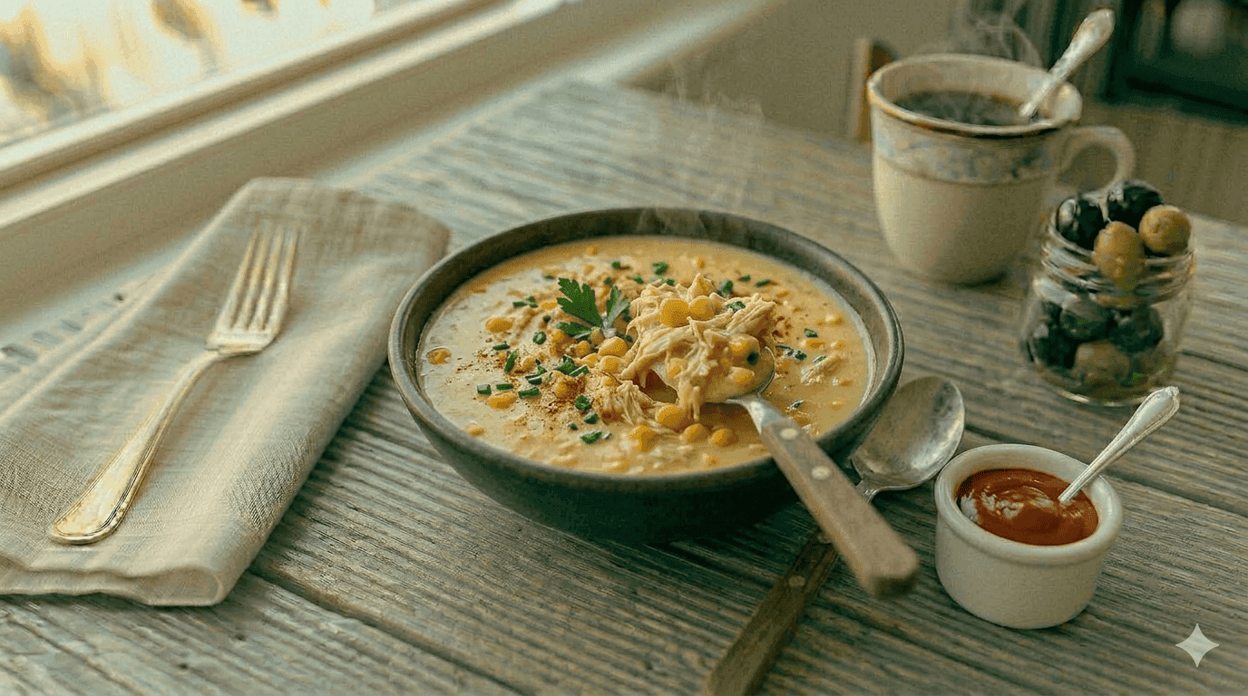 Creme de Milho Verde com Frango