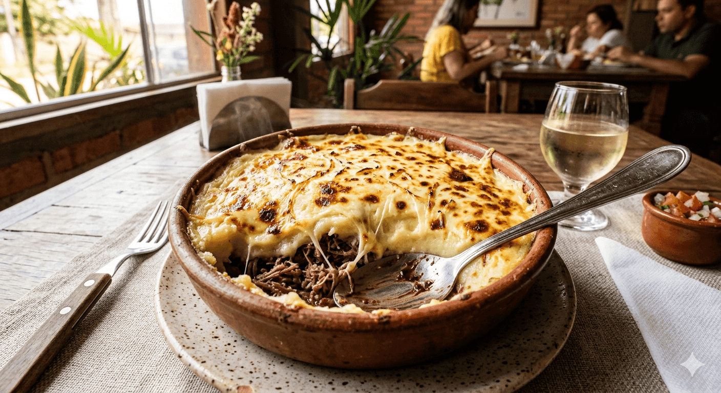 Escondidinho de Carne Seca com Purê de Mandioca