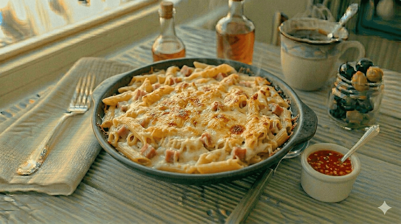Macarrão de Forno Gratinado ao Molho Branco