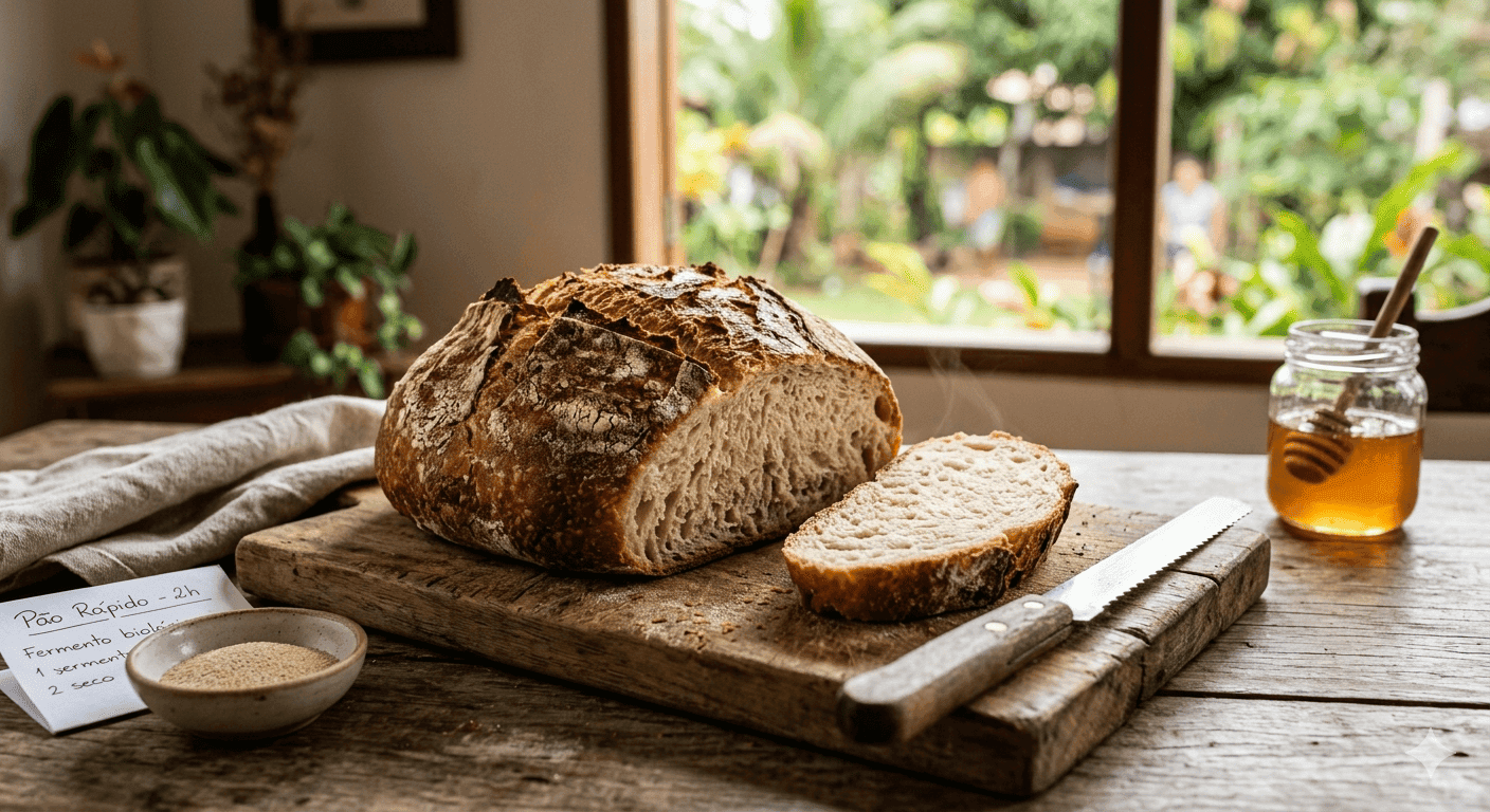 Pão Caseiro de Fermentação Rápida