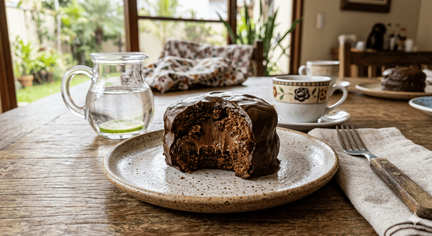 Pão de Mel com Cobertura de Chocolate