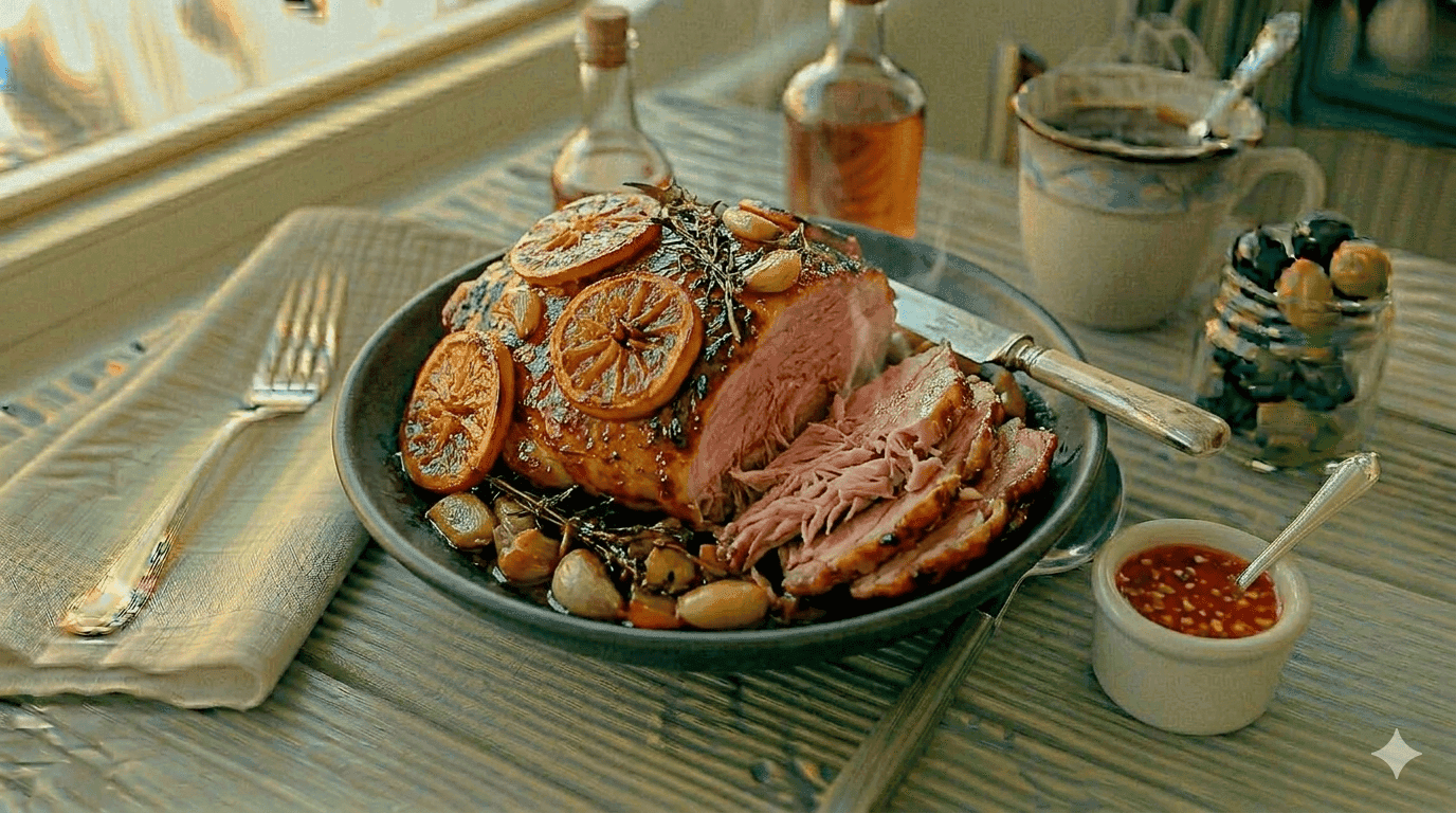 Pernil Assado com Laranja e Alho