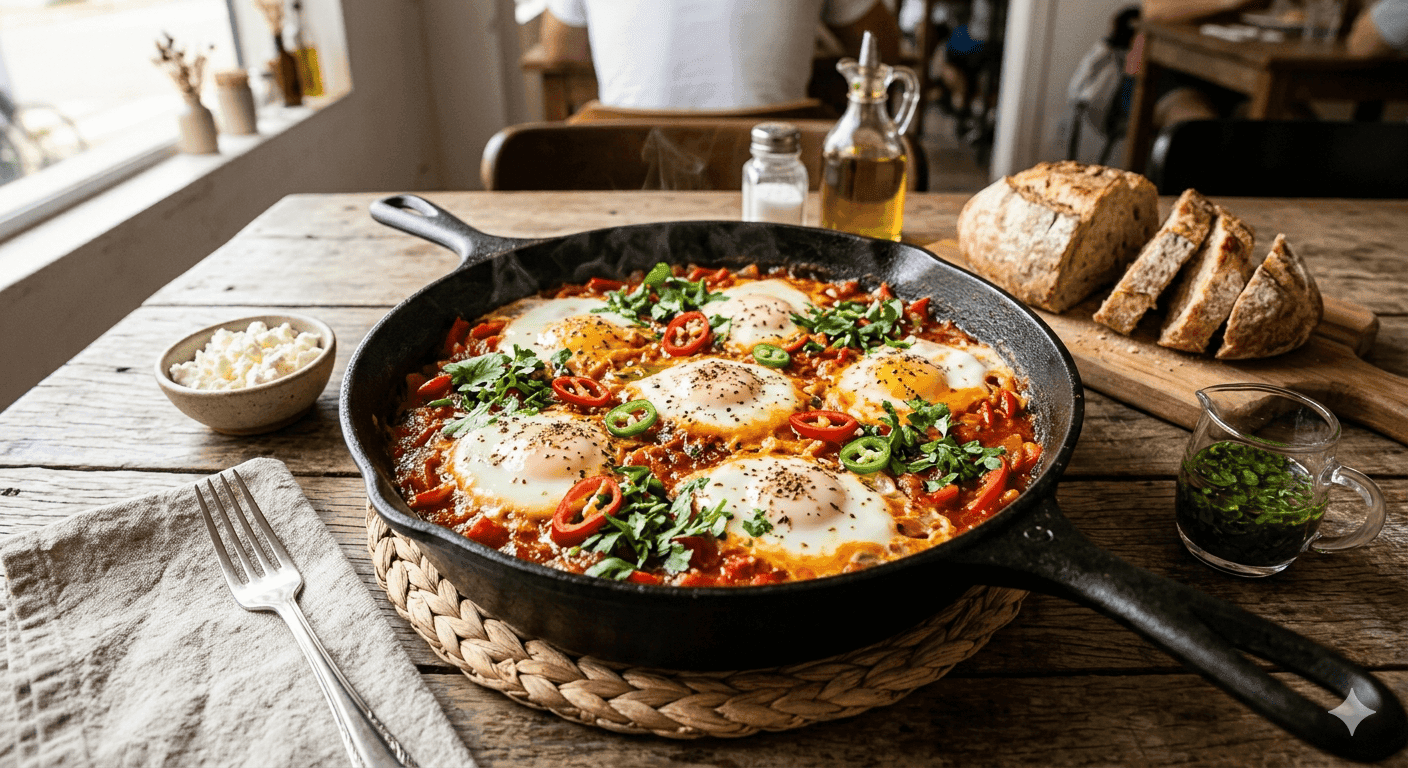 Shakshuka de Ovos no Molho de Tomate