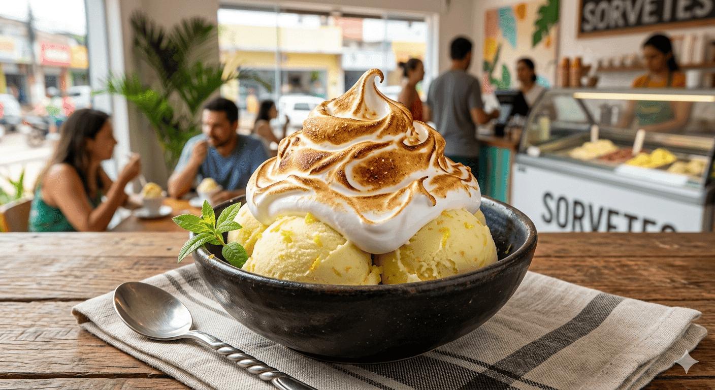 Sorvete de Limão Siciliano com Merengue