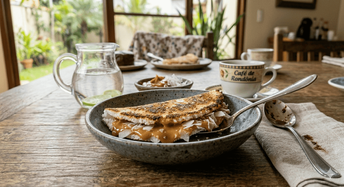 Tapioca de Coco com Doce de Leite