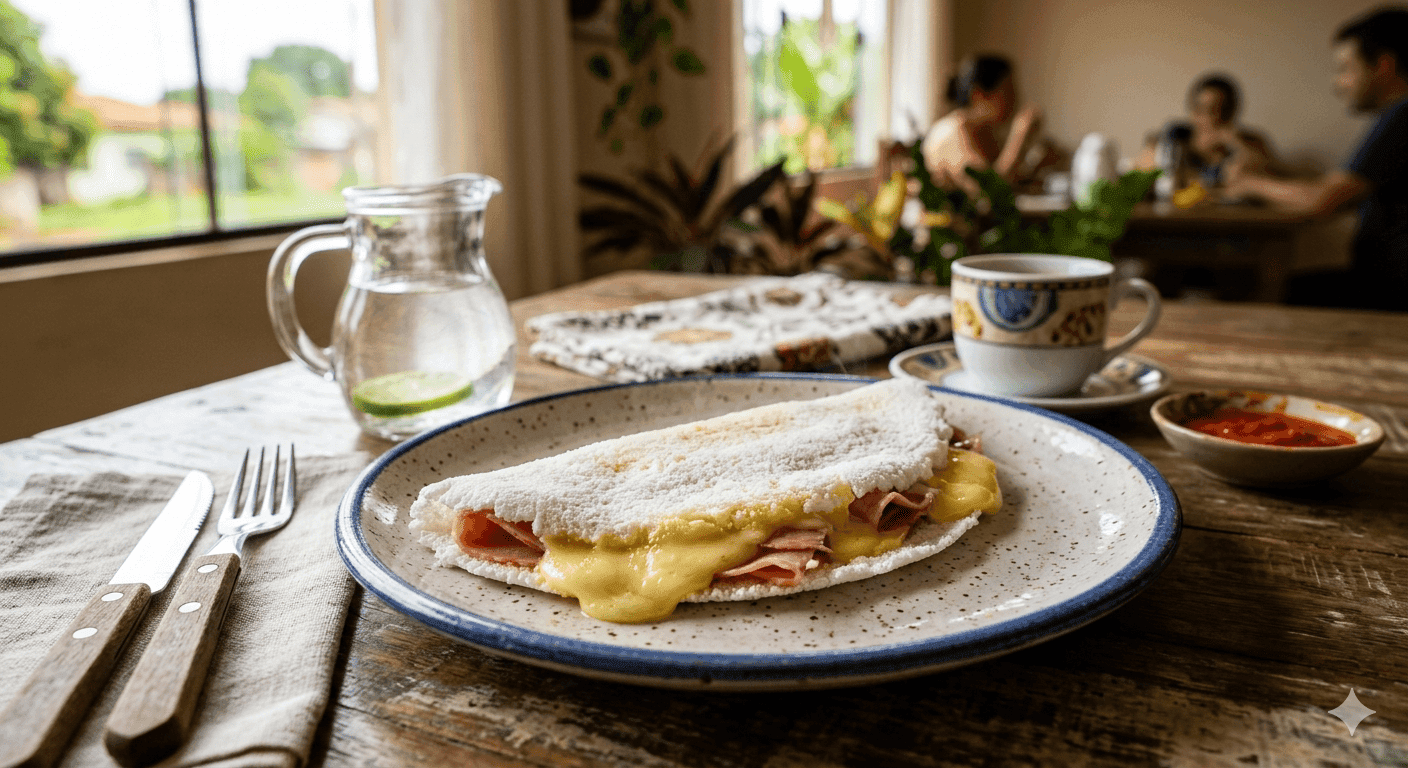 Tapioca de Queijo com Presunto
