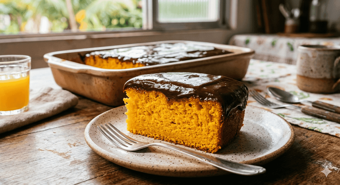 Bolo de Cenoura com Cobertura de Chocolate