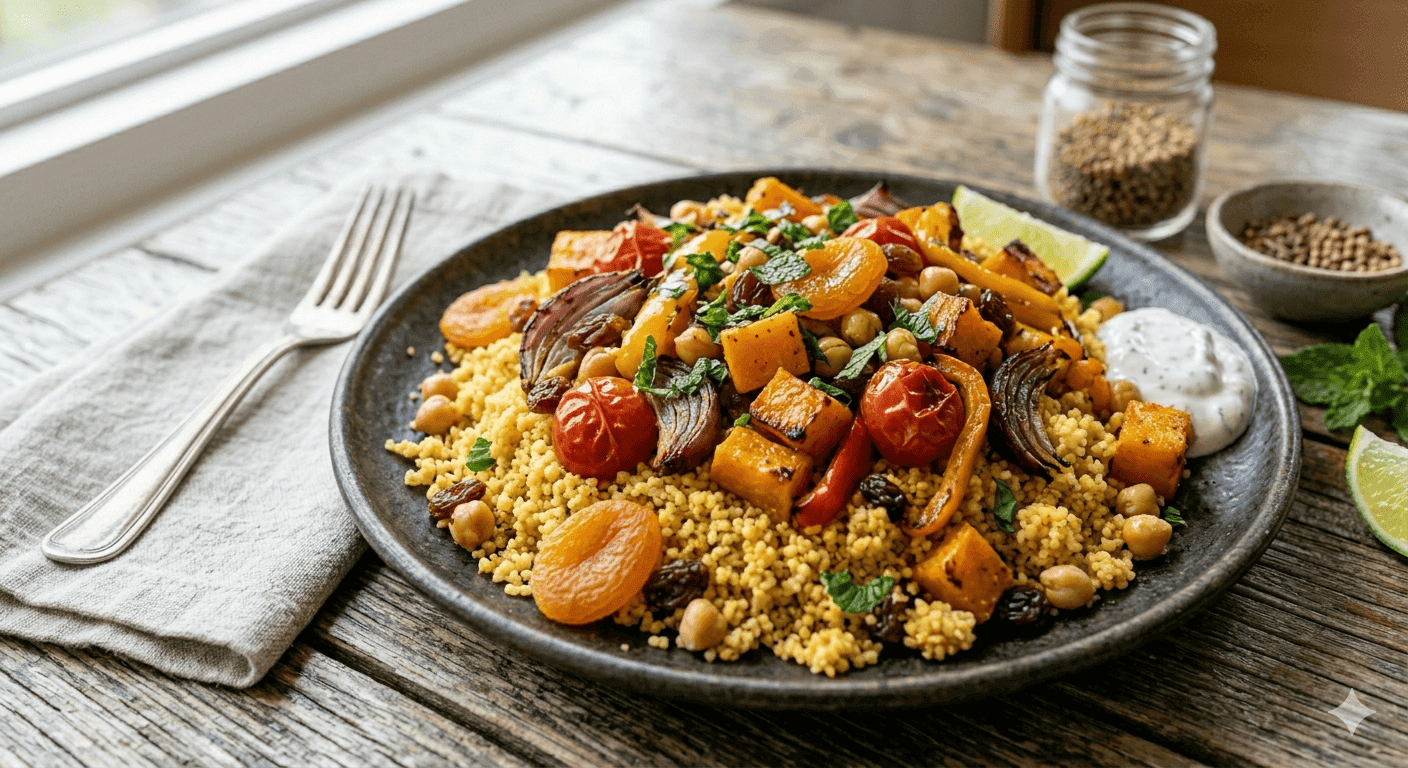 Couscous Marroquino com Legumes Assados