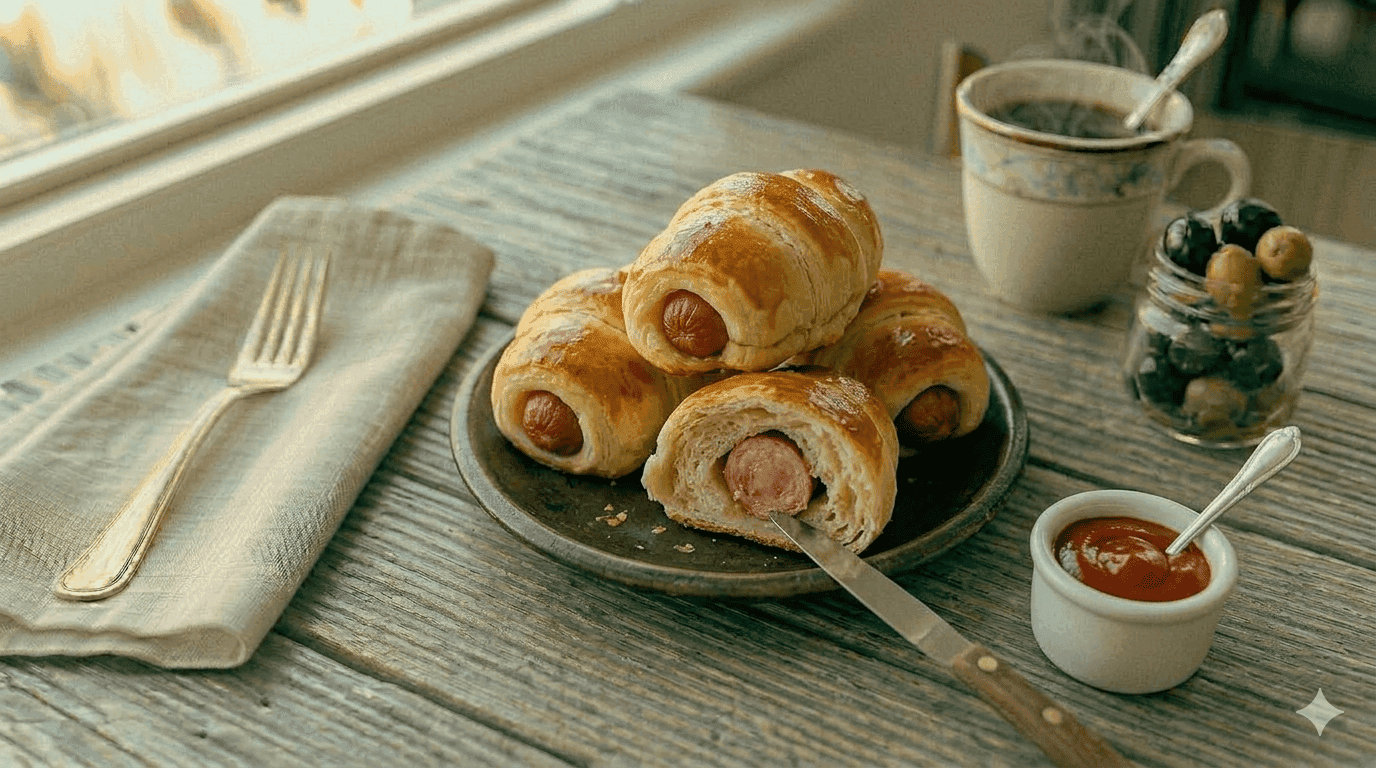 Enrolado de Salsicha Assado