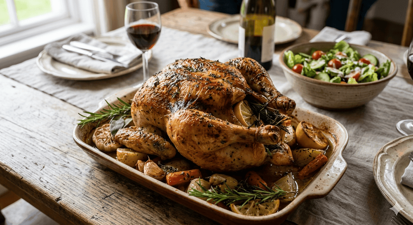 Frango Assado ao Alho e Ervas