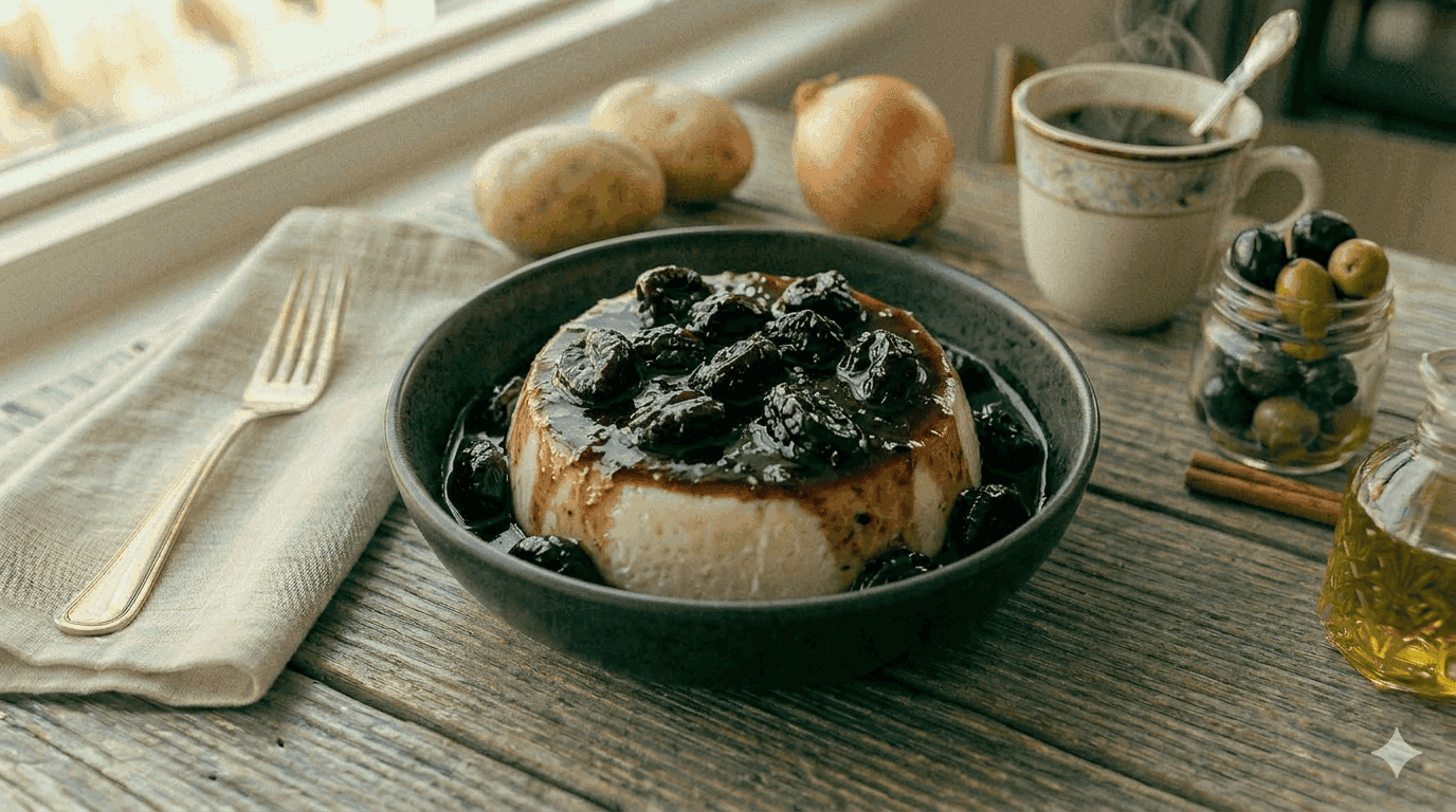 Manjar Branco com Calda de Ameixa