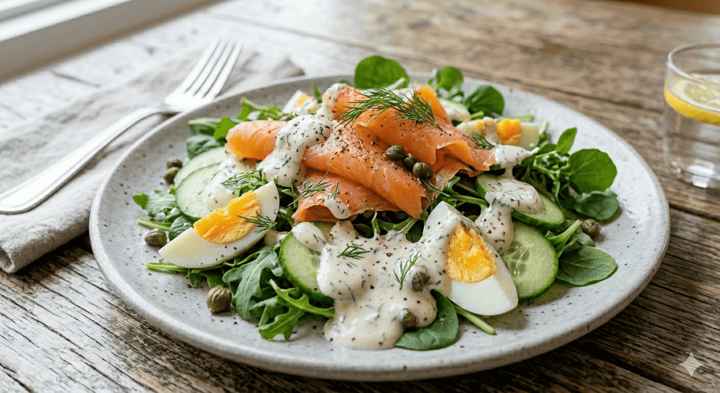 Salada Nórdica de Salmão Defumado